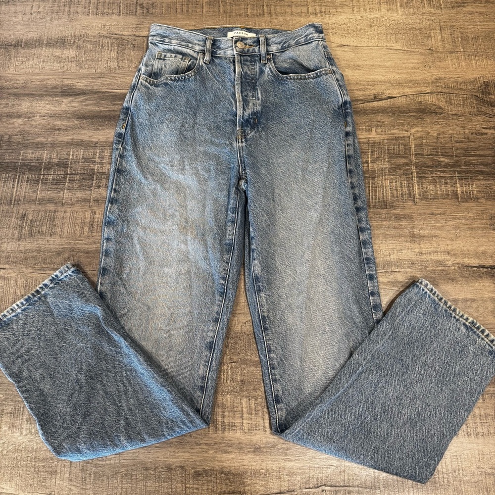 Pacsun Dad Relaxed Straight leg Jeans High waist Indigo Wash Denim 26